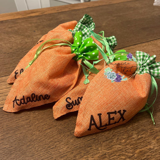 Carrot Custom Easter Treat Bags with name or phrase